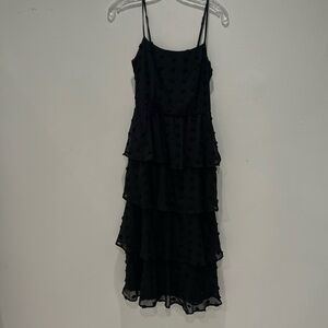 Black Tiered Midi Dress